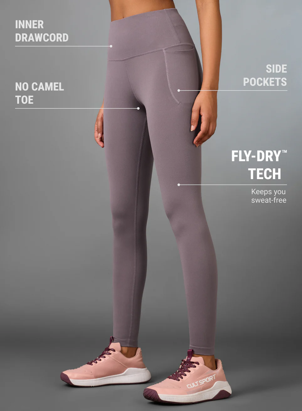 Women's Core Mauve Training COMFlex Tights - Image 5