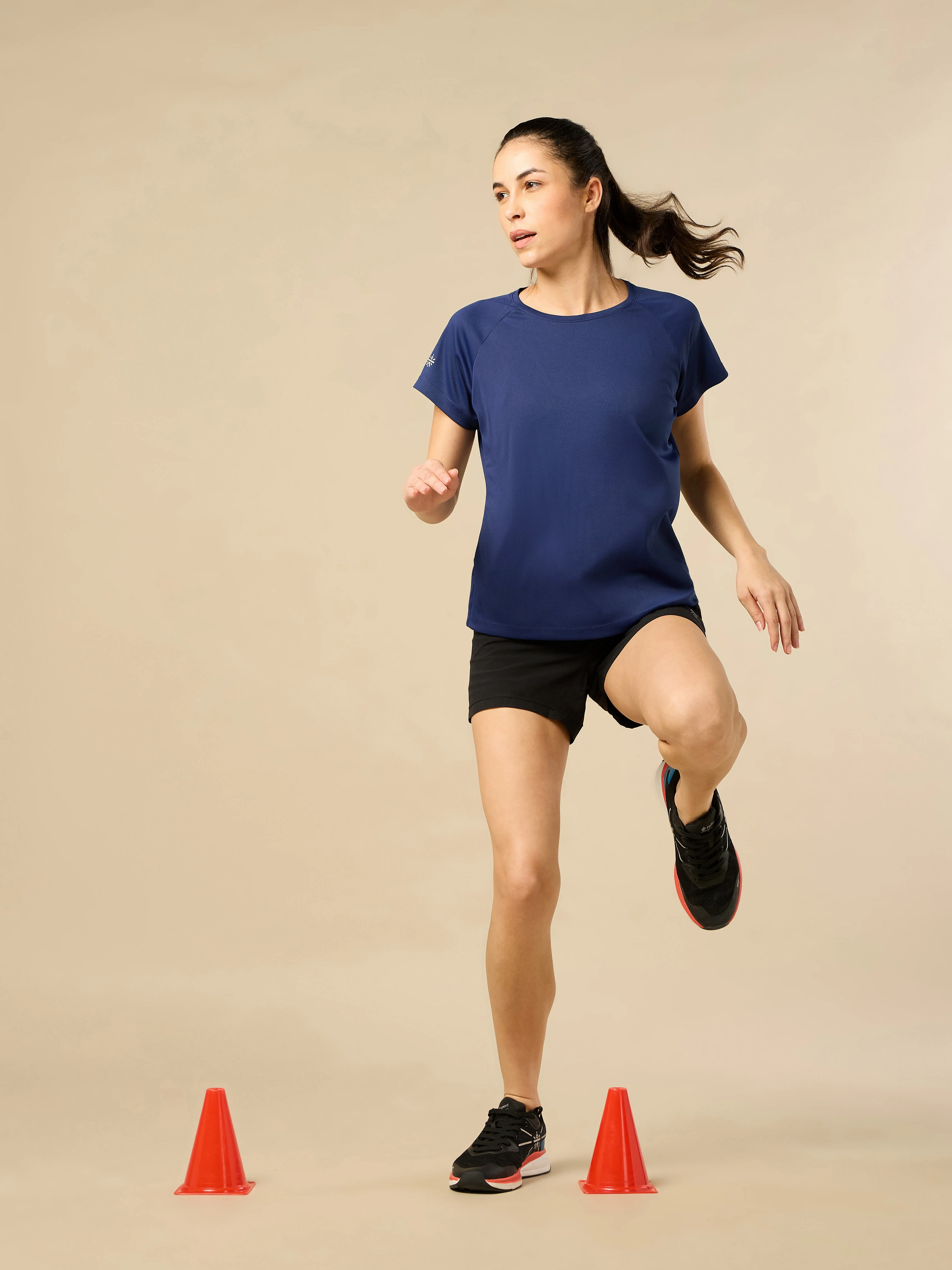 Women's Cross Over Performance Navy T-shirt - Image 3