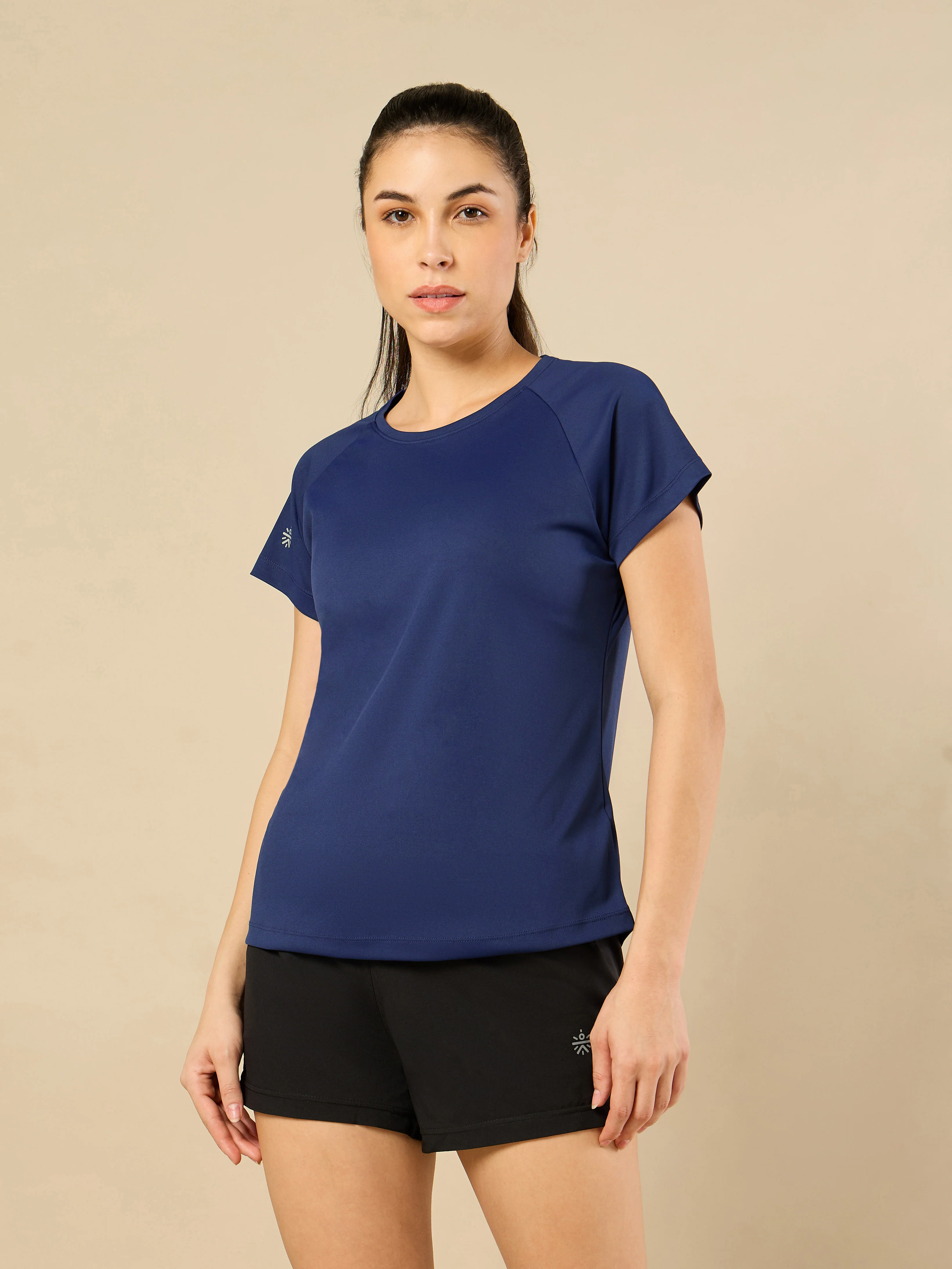 Women's Cross Over Performance Navy T-shirt - Image 4