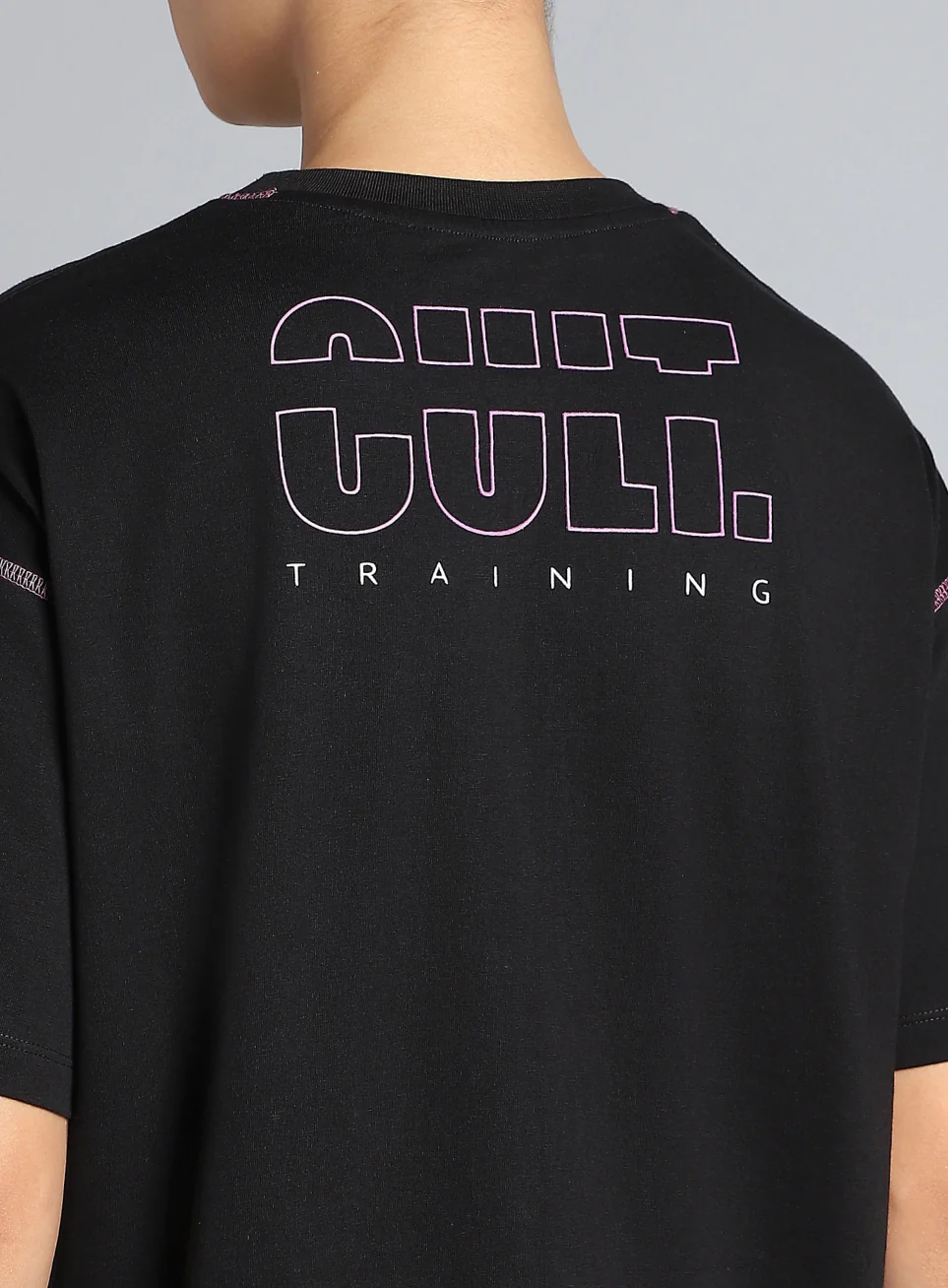 Women's Cult Black Training Graphic Boxy Crop Fit T-shirt - Image 8