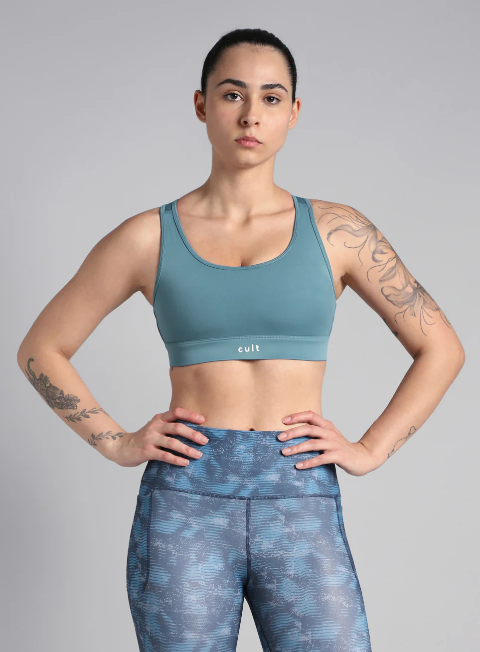 Women's Cult Blue Racerback Hook Bra - Image 4