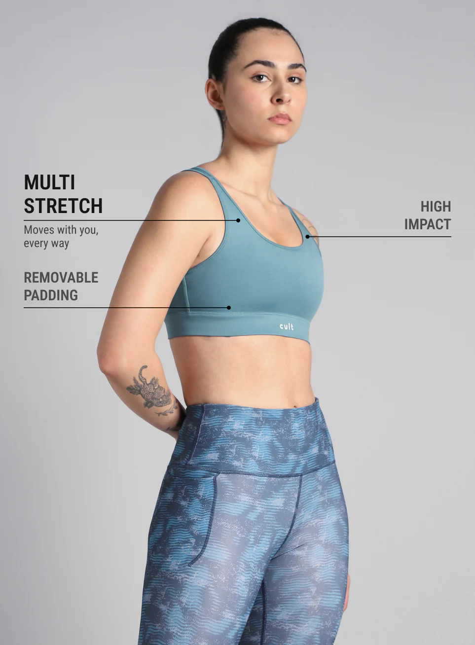 Women's Cult Blue Racerback Hook Bra - Image 5