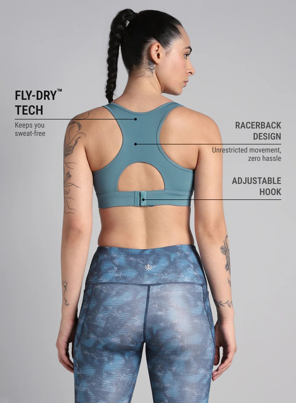 Women's Cult Blue Racerback Hook Bra - Image 6