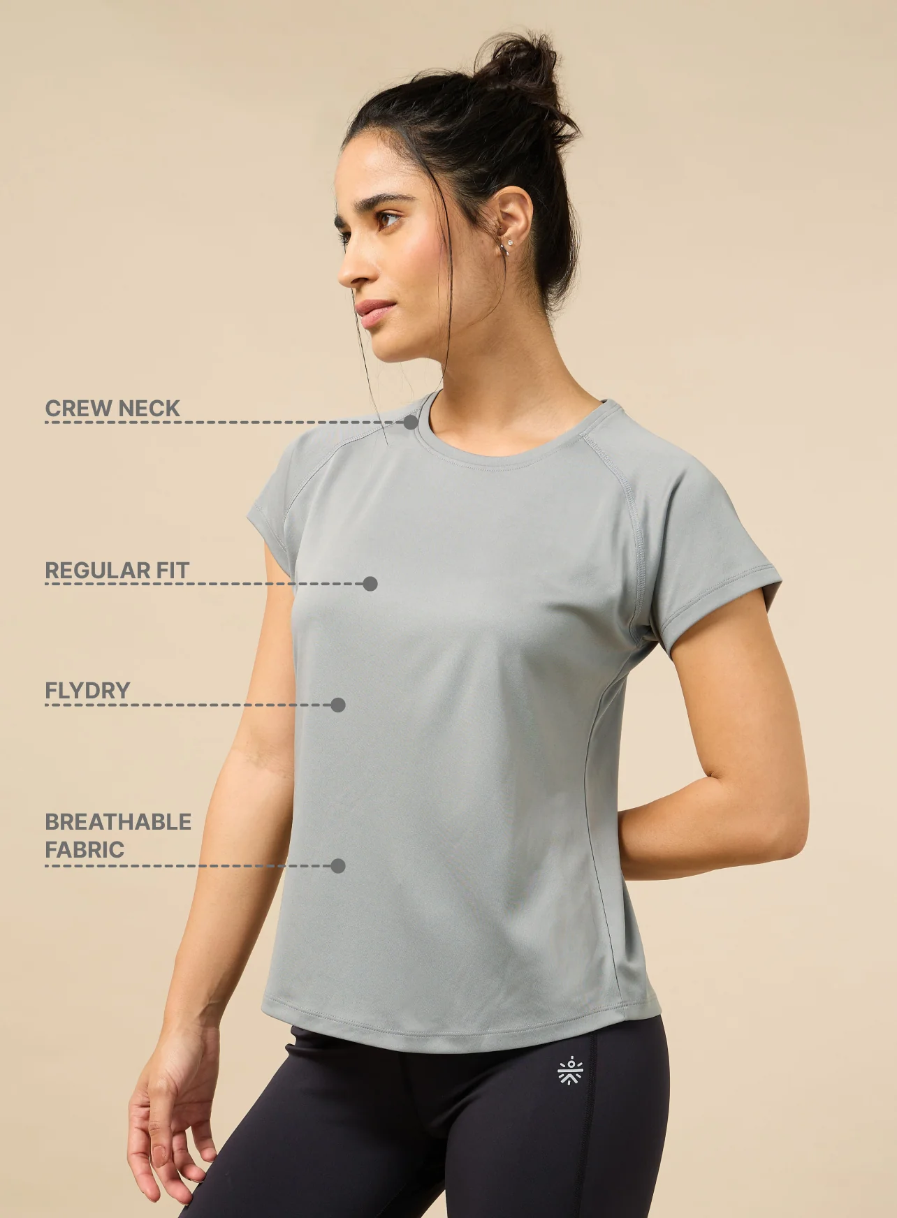 Women's Cult Energy Grey Performance T-shirt - Image 5