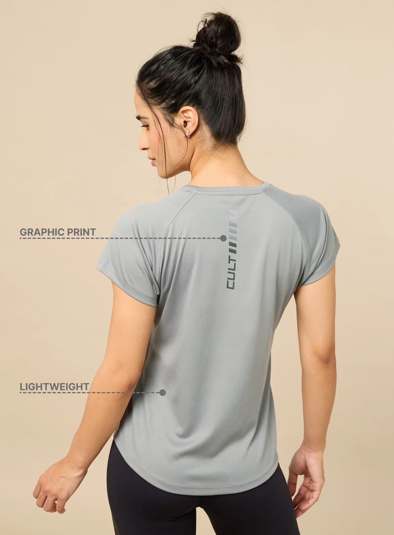 Women's Cult Energy Grey Performance T-shirt - Image 6