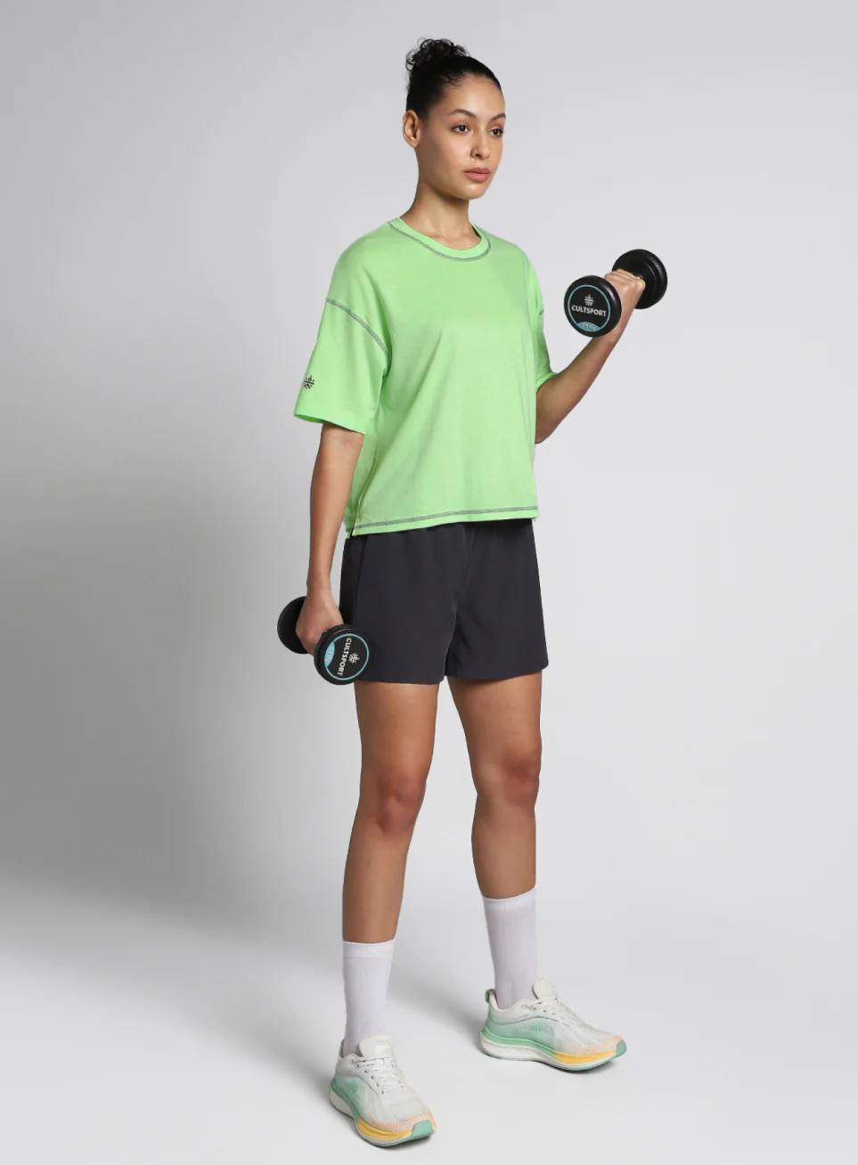 Women's Cult Lime Training graphic Boxy Crop fit T-shirt - Image 2