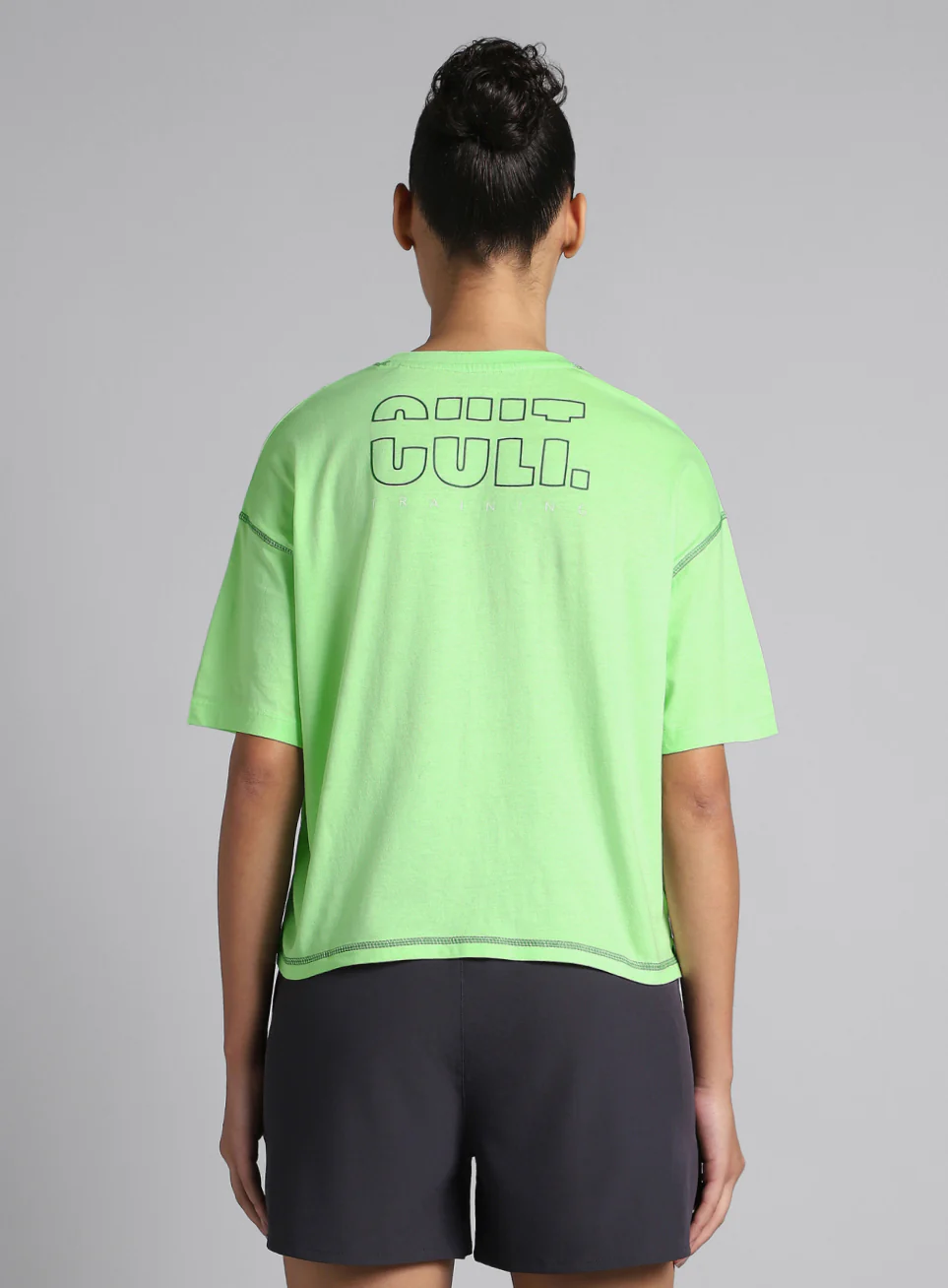 Women's Cult Lime Training graphic Boxy Crop fit T-shirt - Image 6