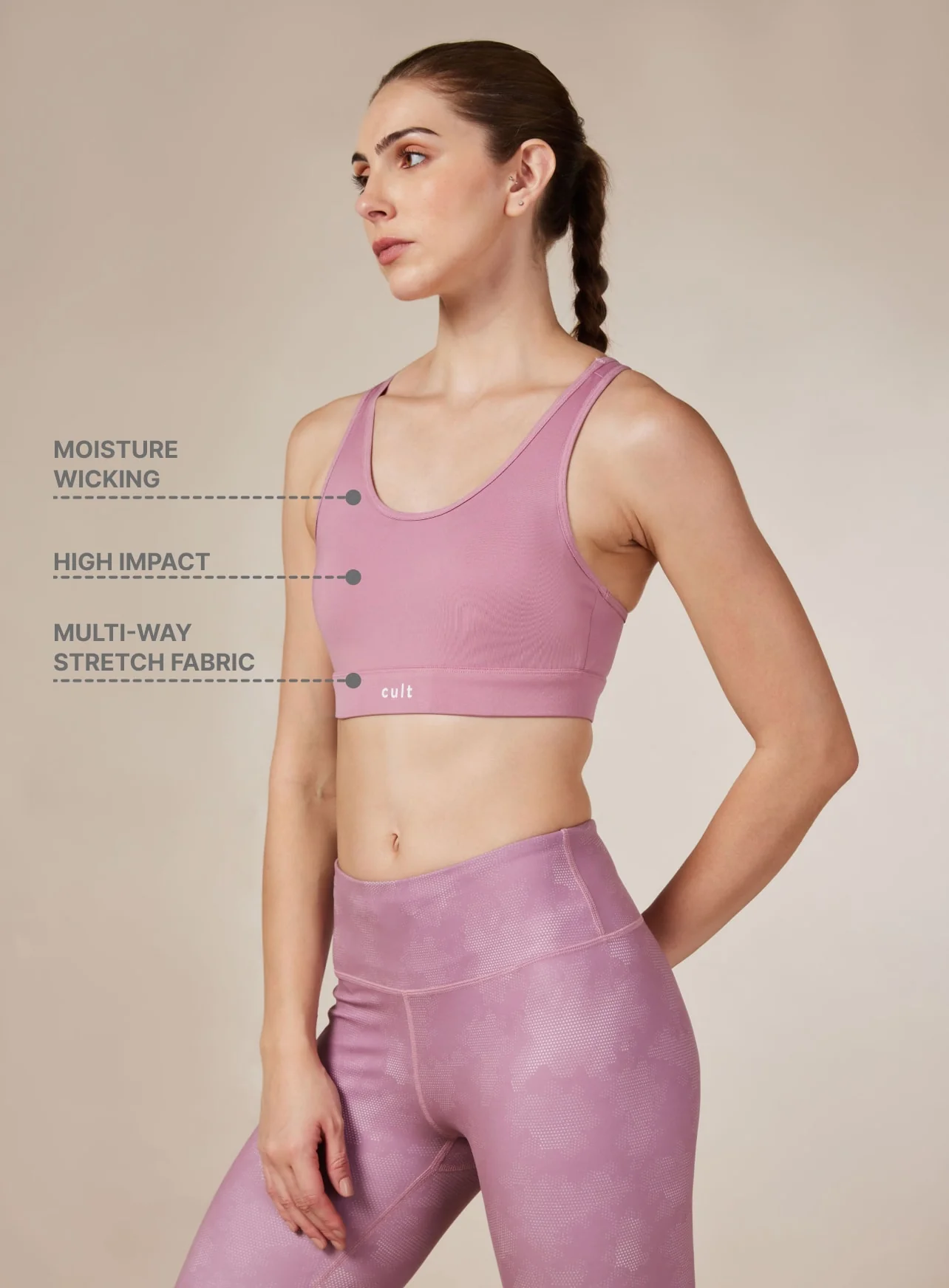 Women's Cult Pink Racer Back Hook Bra - Image 3