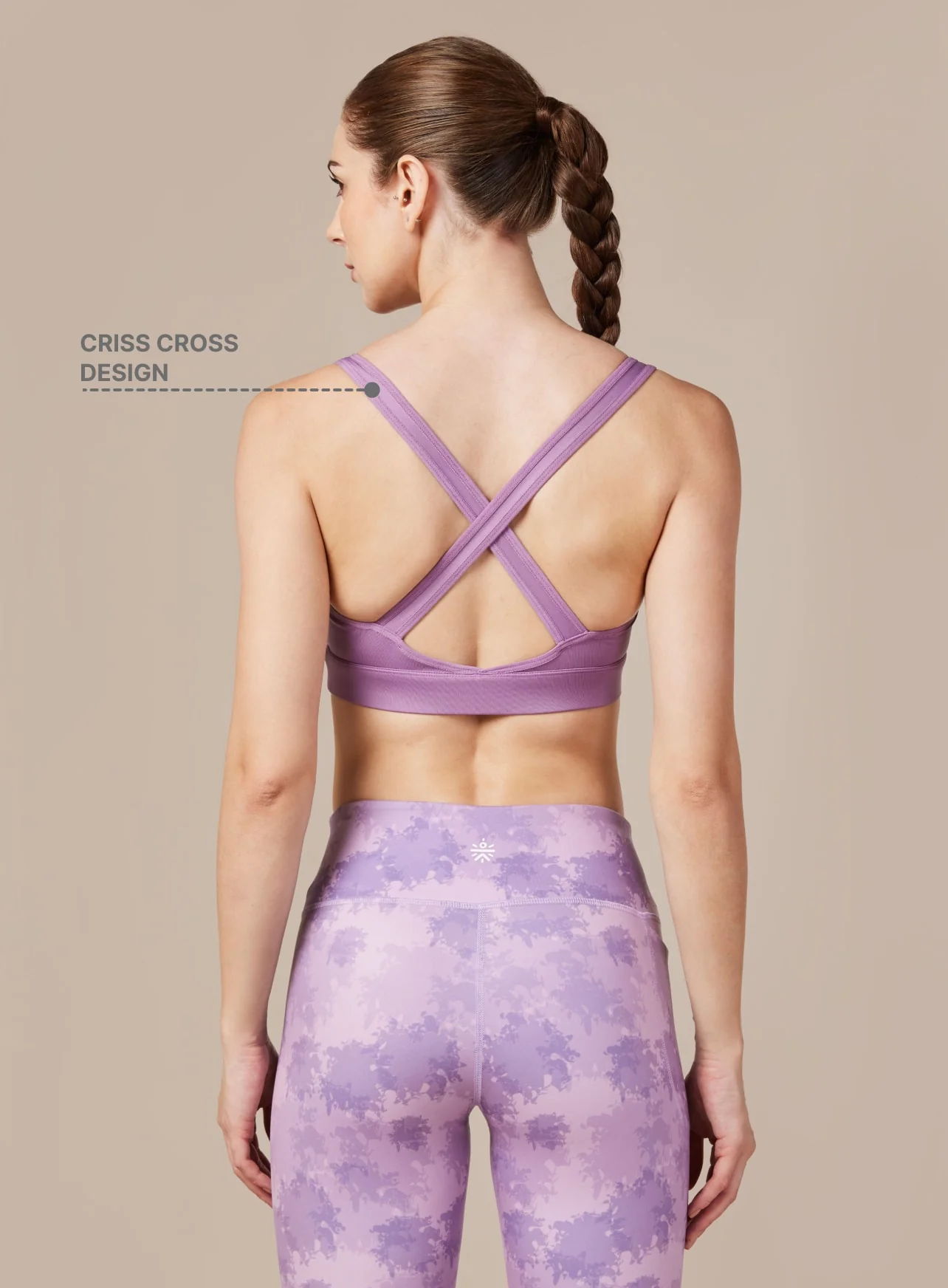 Women's Cult Purple Criss Cross Back Bra - Image 4