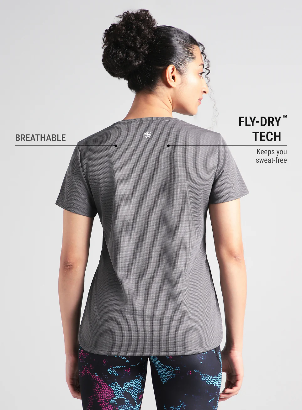 Women's Dark Gey Core Training Longline T-shirt - Image 6