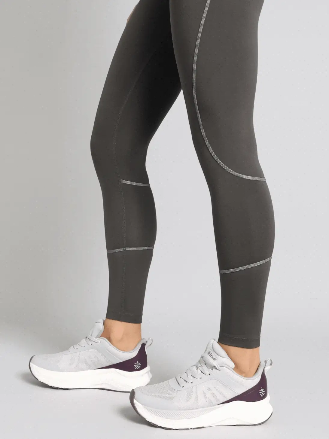 Women's Dark Grey Absolute Fit Solid Running Tights - Image 8