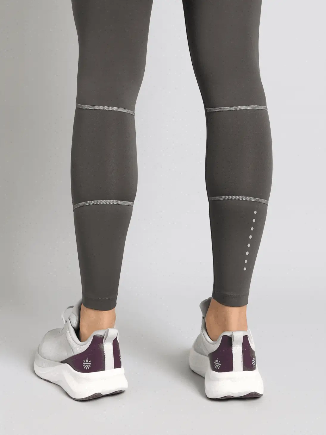 Women's Dark Grey Absolute Fit Solid Running Tights - Image 9