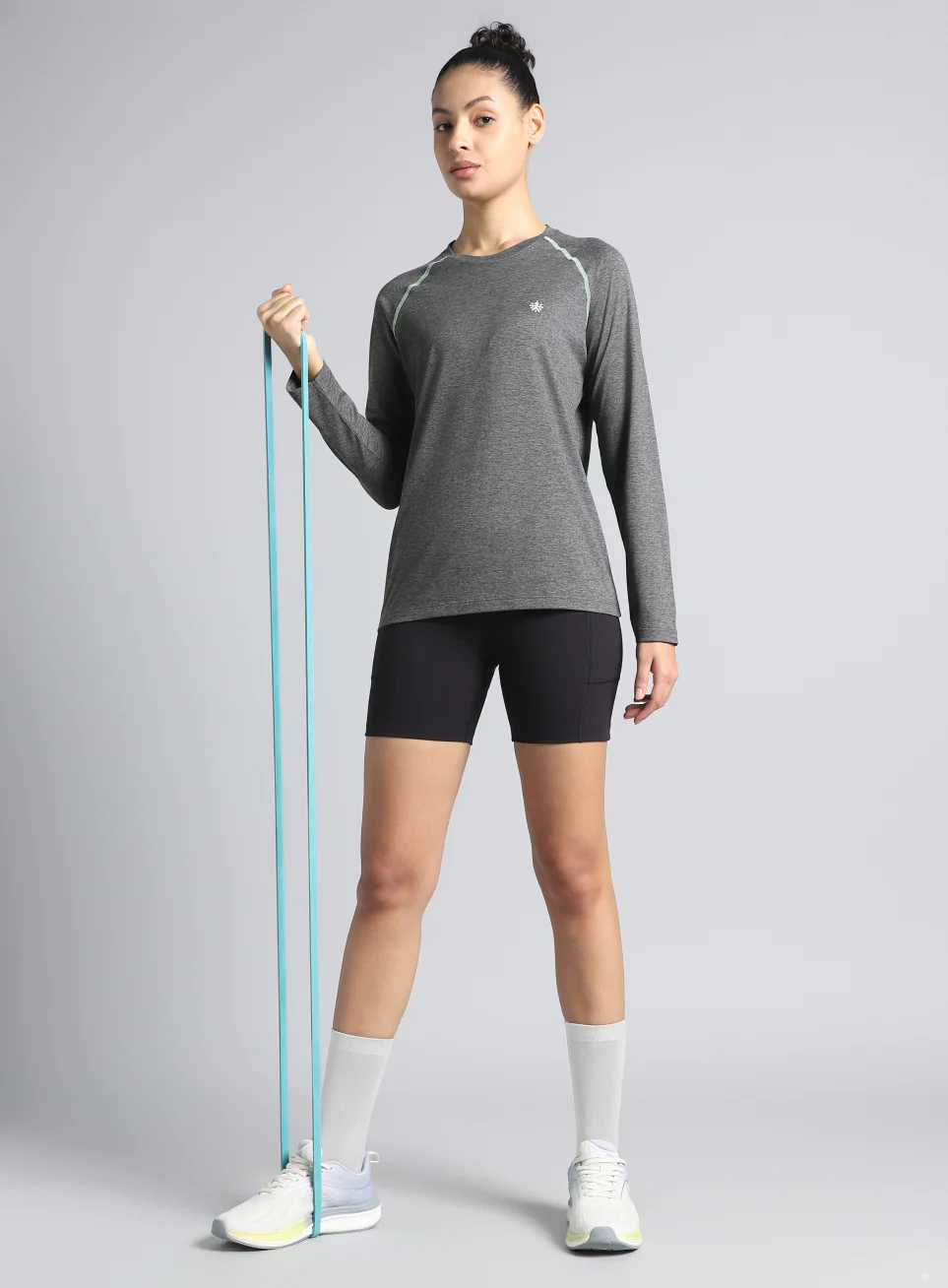Women's Dark Grey Active Day COMFORtech_x0099_ Full Sleeve T-shirt - Image 3
