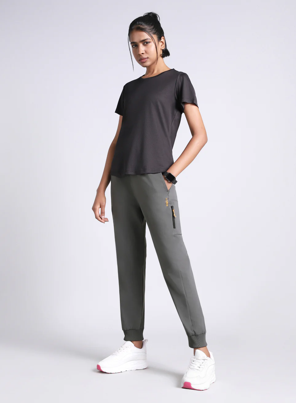 Women's Dark Grey Airport Travel Joggers - Image 3