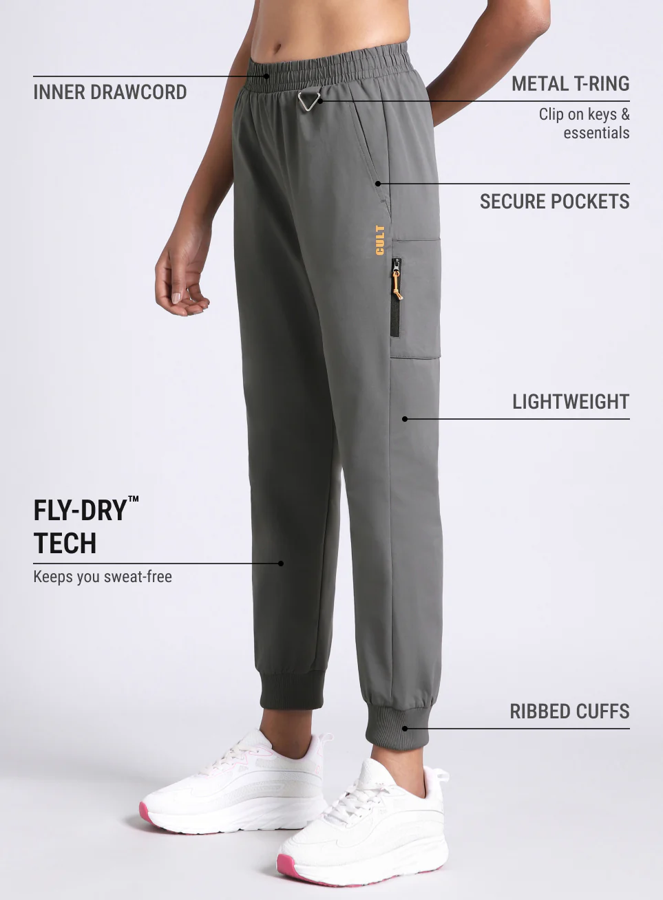 Women's Dark Grey Airport Travel Joggers - Image 5