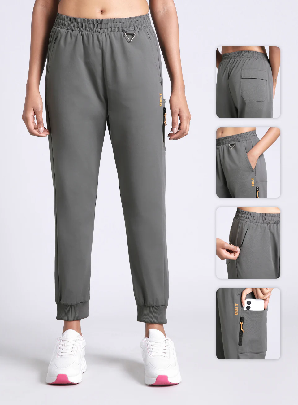 Women's Dark Grey Airport Travel Joggers - Image 8