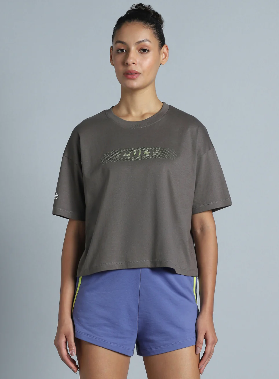 Women's Dark Grey Branding Cropped T-shirt - Image 4