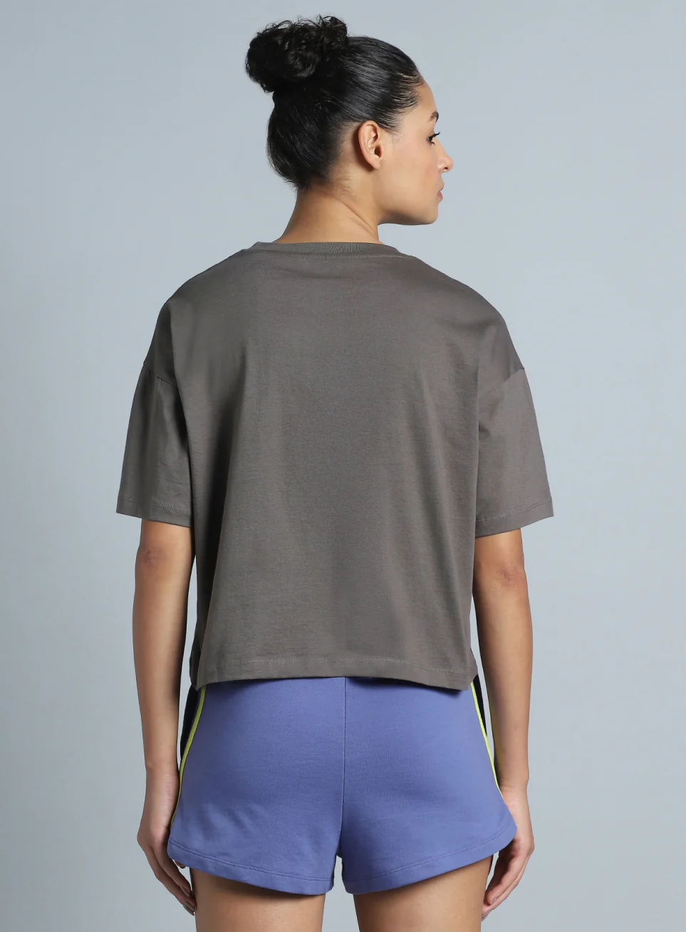 Women's Dark Grey Branding Cropped T-shirt - Image 6