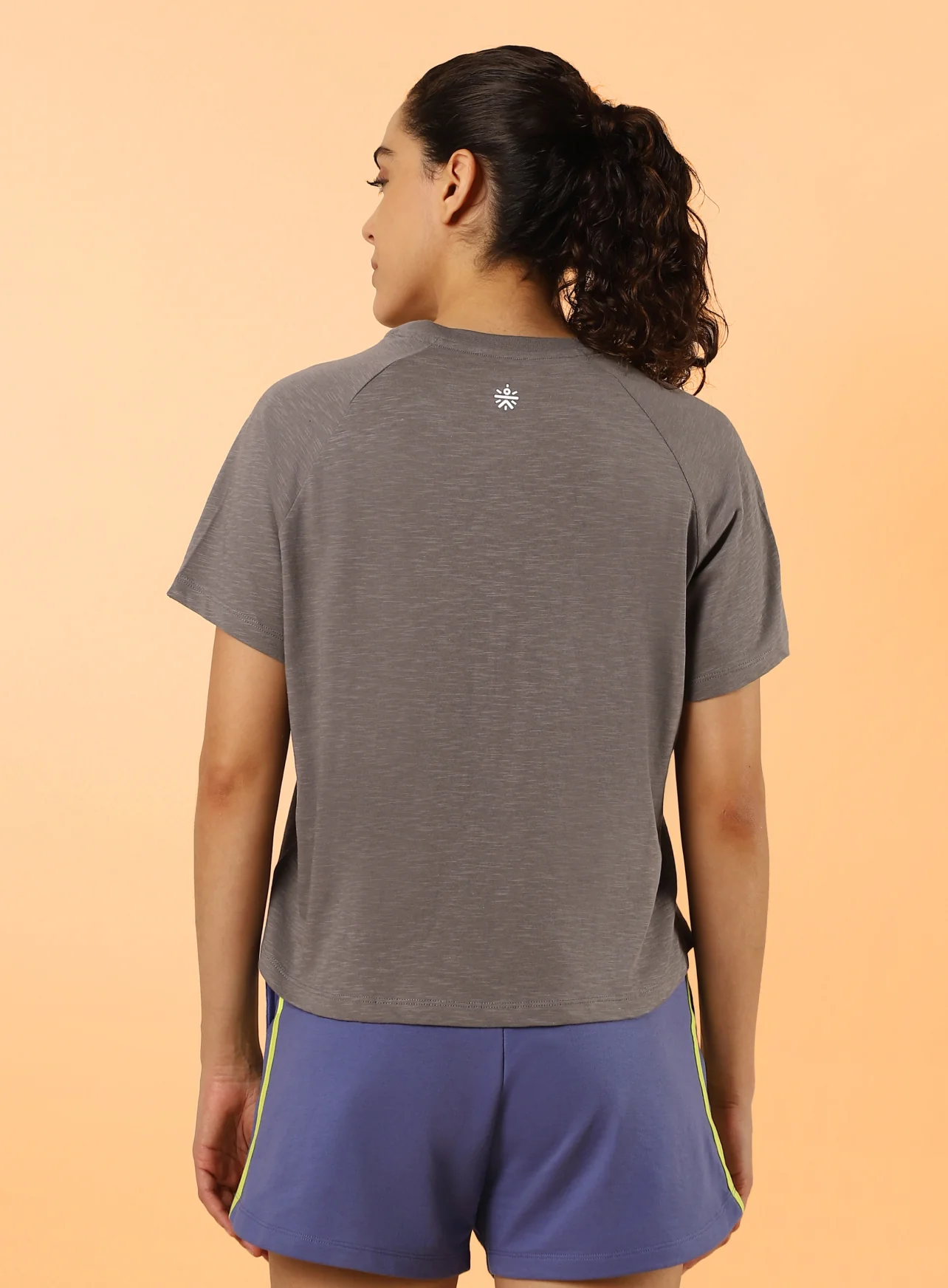 Women's Dark Grey Club Boxy Crop fit T-shirt - Image 6