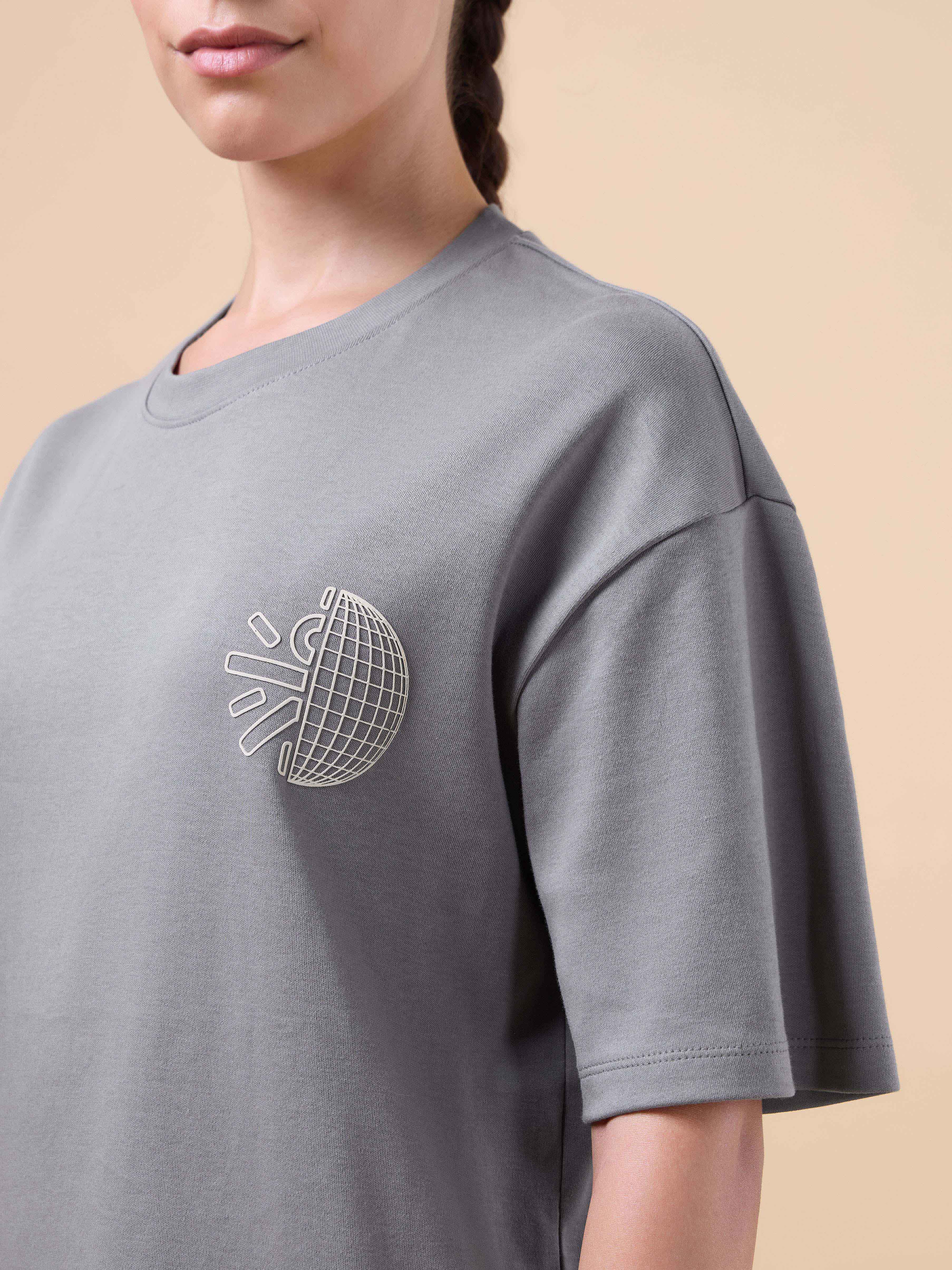 Women's Dark Grey Cult Brand Carrier Oversized T-shirt - Image 7
