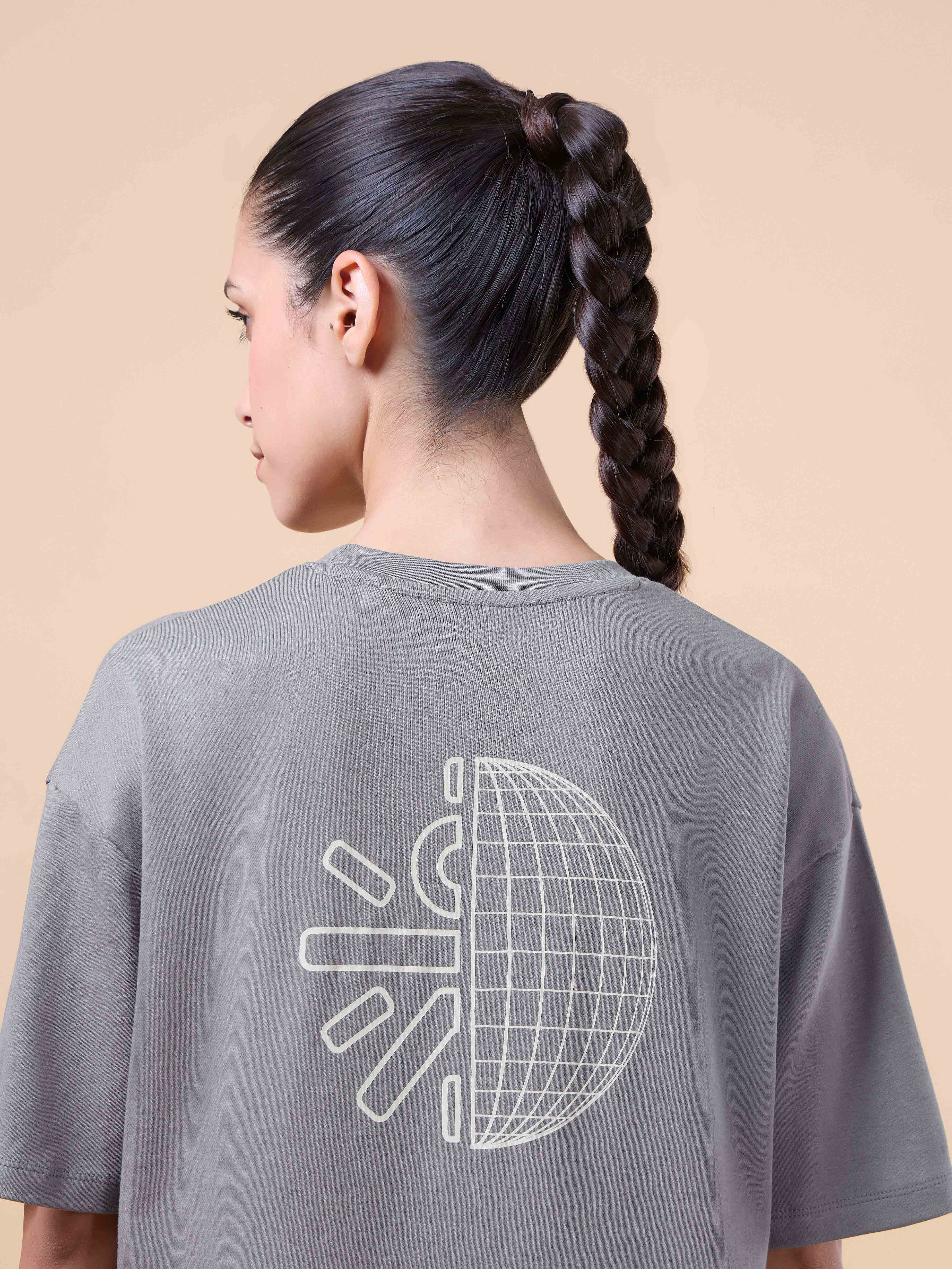 Women's Dark Grey Cult Brand Carrier Oversized T-shirt - Image 8