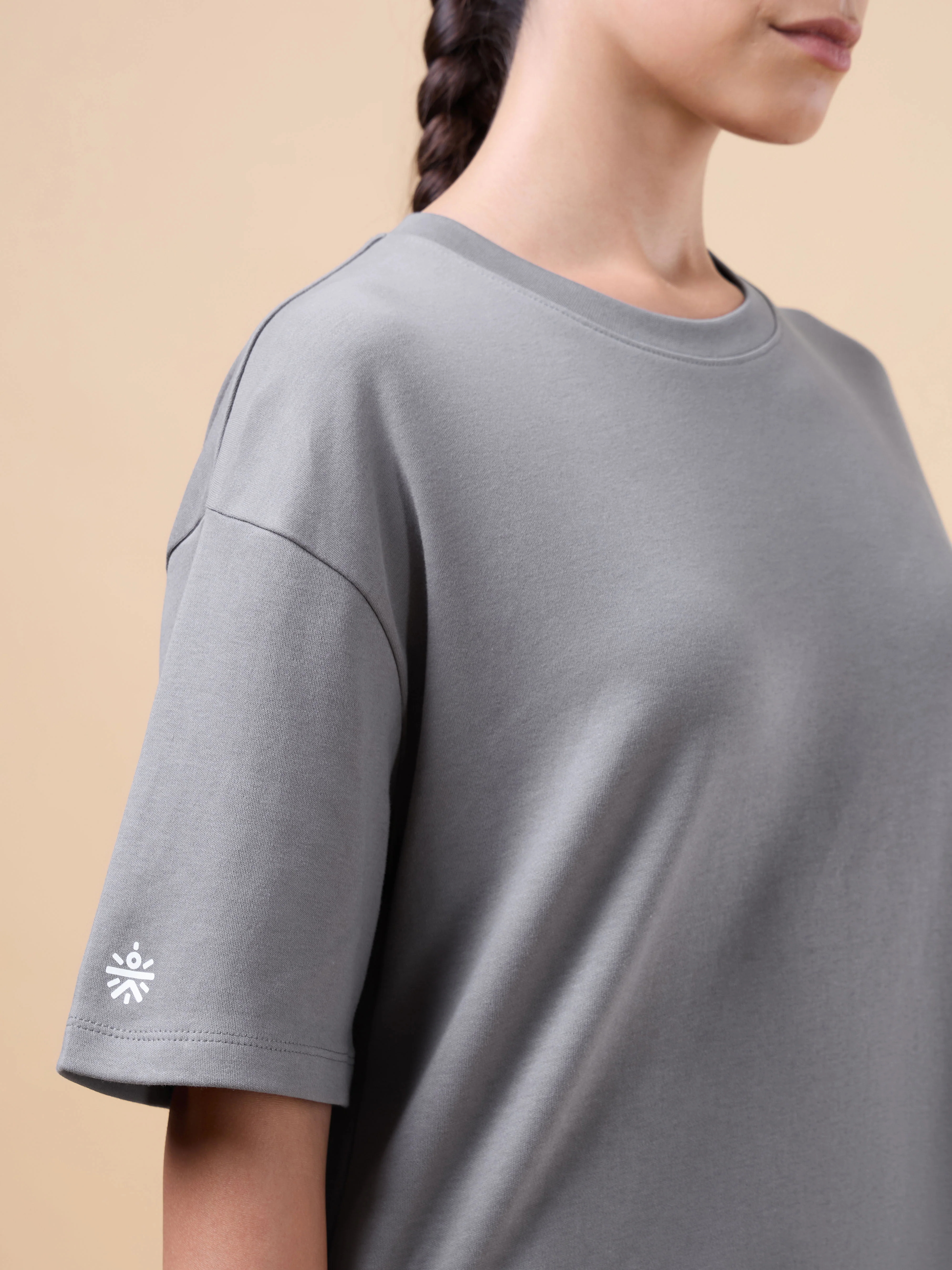 Women's Dark Grey Cult Brand Carrier Oversized T-shirt - Image 9