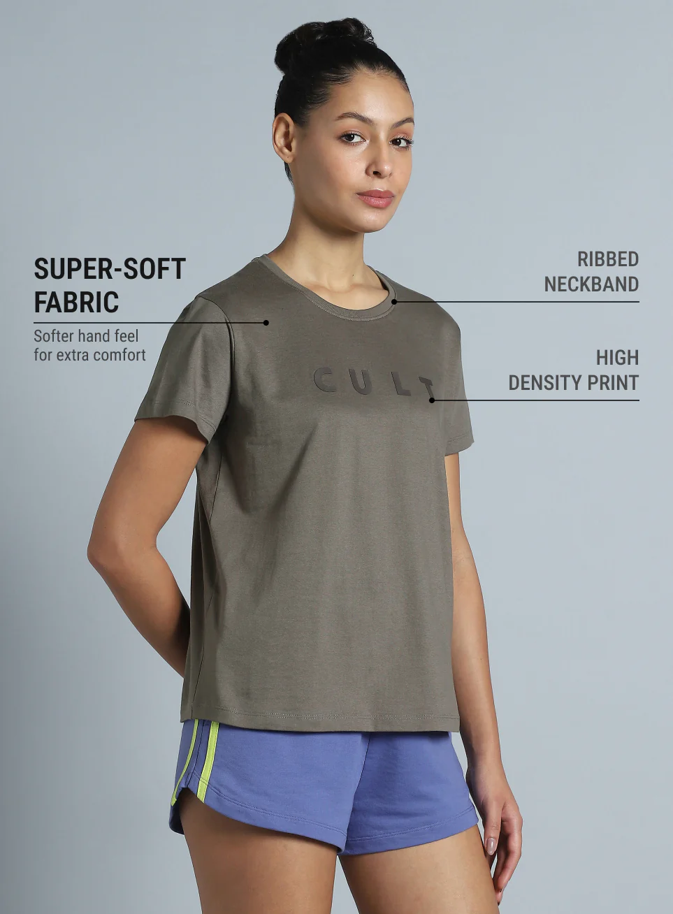 Women's Dark Grey Cult Printed T-shirt - Image 5