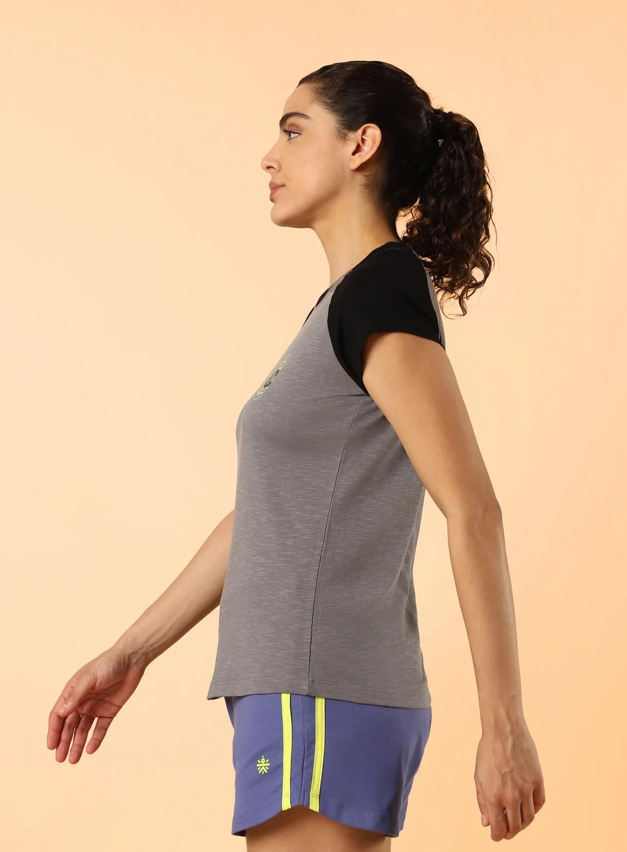 Women's Dark Grey Dynamic Ringer T-shirt - Image 5