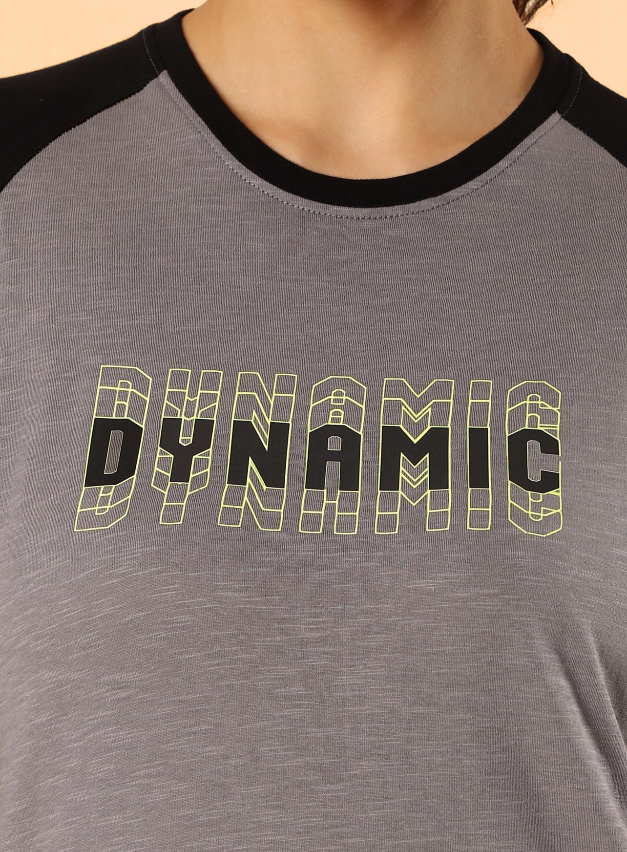 Women's Dark Grey Dynamic Ringer T-shirt - Image 7