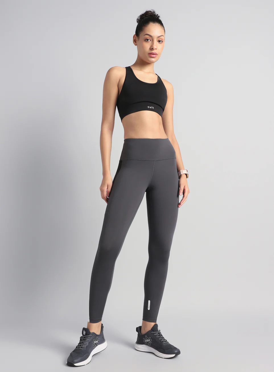 Women's Dark Grey Energy Pop Performance COMFlex Tights - Image 2