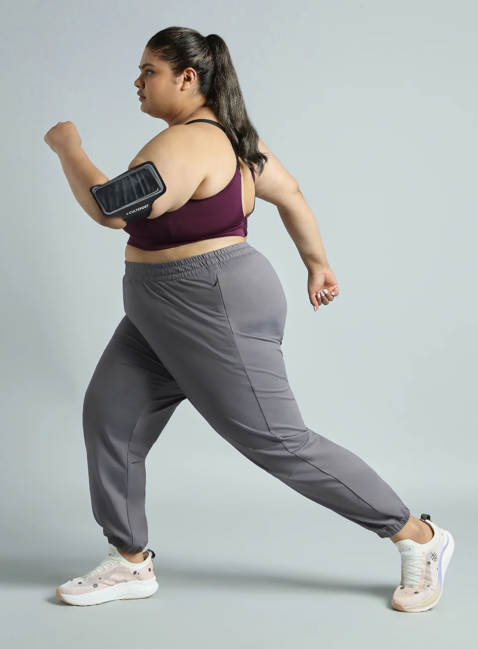 Women's Dark Grey Plus Size Everyday Essential Cotton Joggers - Image 3