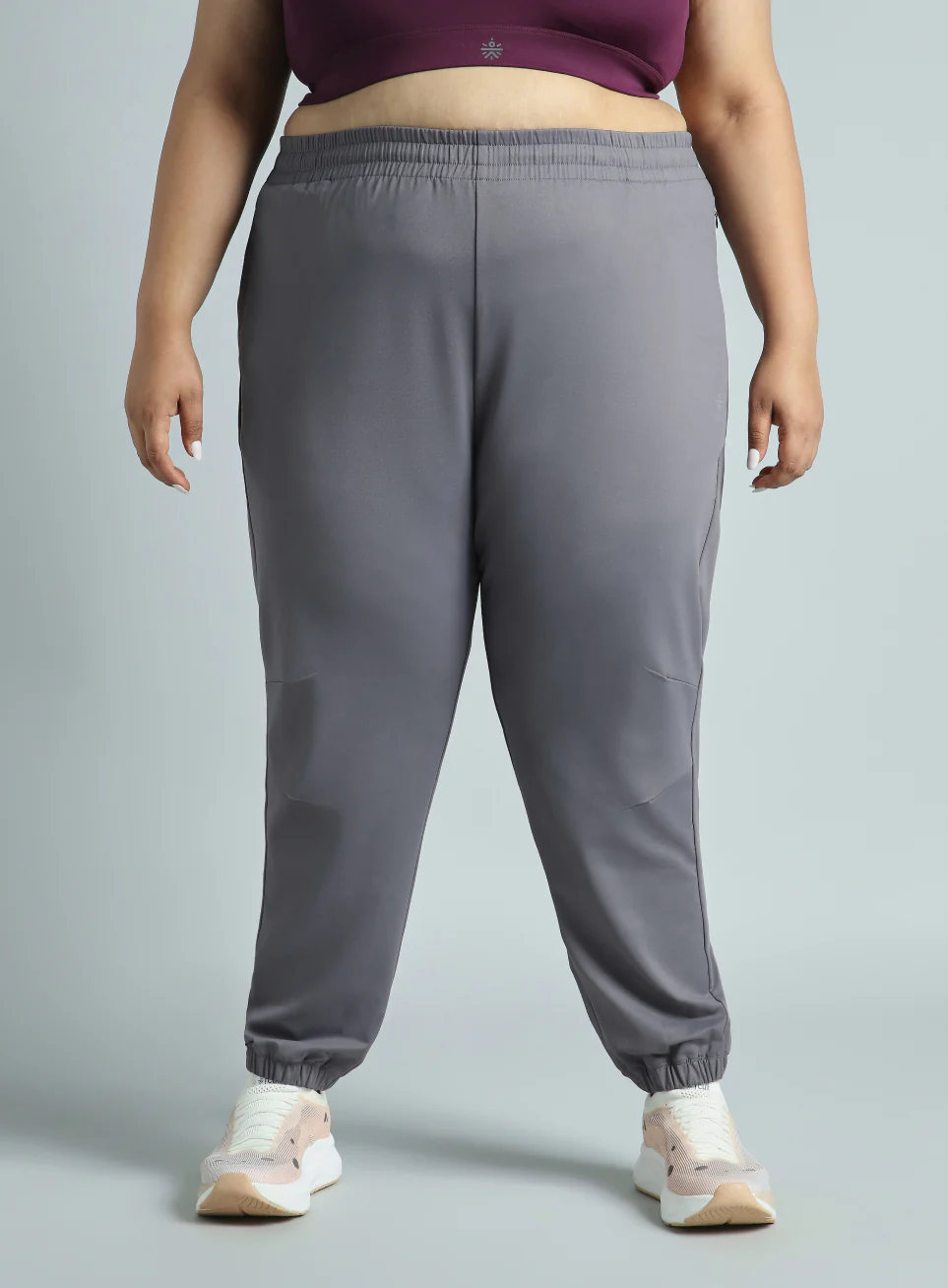Women's Dark Grey Plus Size Everyday Essential Cotton Joggers - Image 4