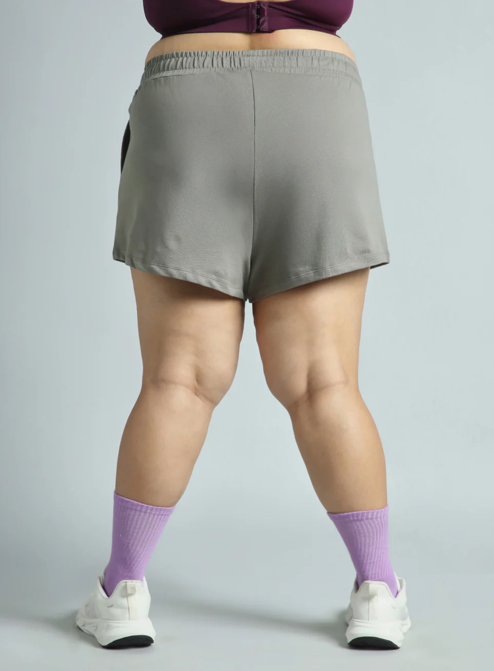 Women's Dark Grey Plus Size Everyday Essential Cotton Shorts - Image 6