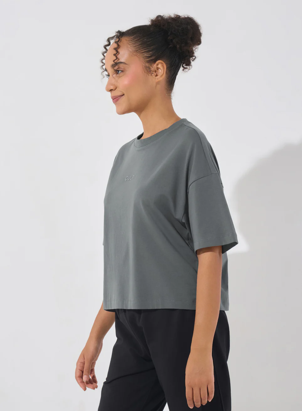 Women's Dark Grey Form Mid Boxy T-shirt - Image 5