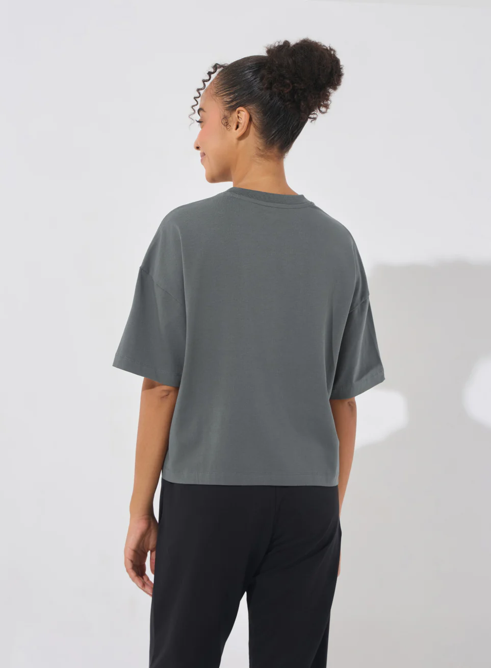 Women's Dark Grey Form Mid Boxy T-shirt - Image 6
