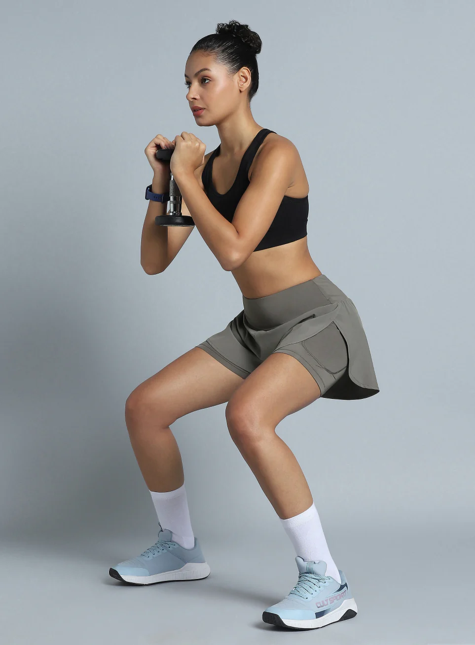 Women's Dark Grey Performance Pro Training Layered Shorts - Image 3