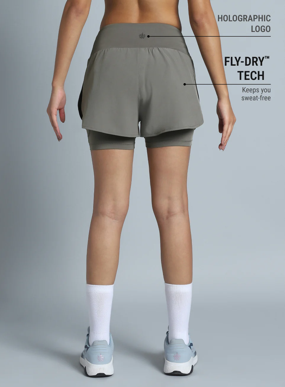 Women's Dark Grey Performance Pro Training Layered Shorts - Image 6