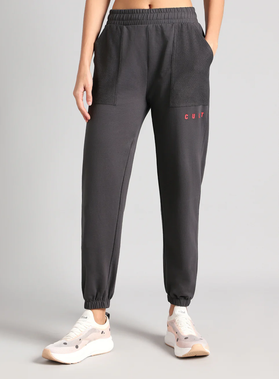 Women's Dark Grey Play On Reverse Pocket Joggers - Image 5