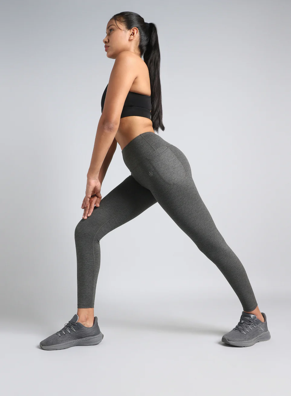 Women's Dark Grey Printed Train All Day COMFlex Tights - Image 3