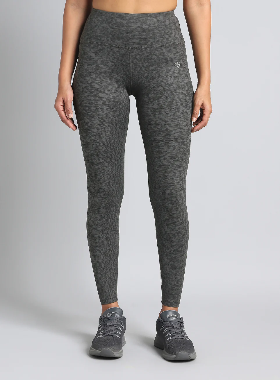 Women's Dark Grey Printed Train All Day COMFlex Tights - Image 4