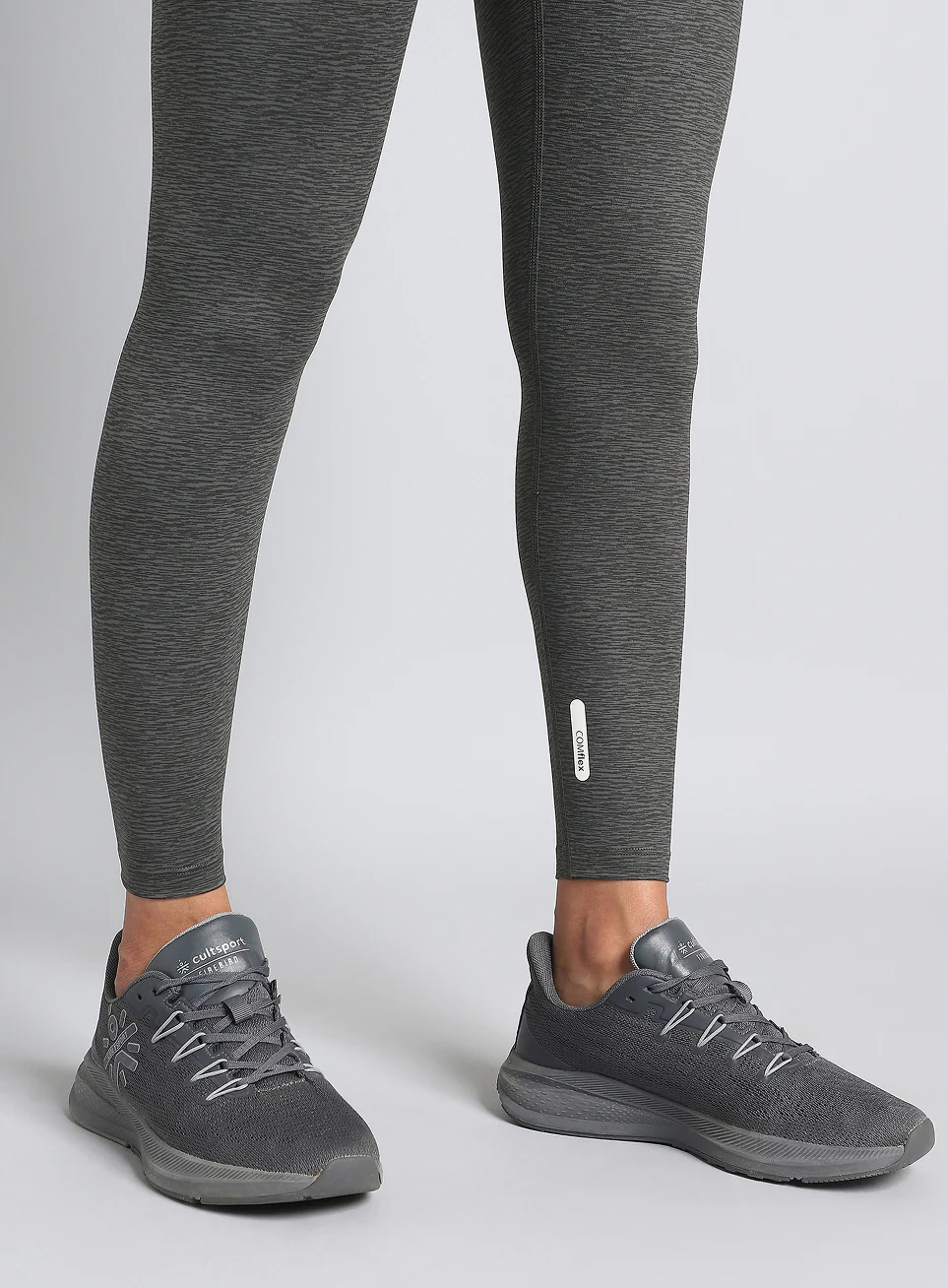 Women's Dark Grey Printed Train All Day COMFlex Tights - Image 7