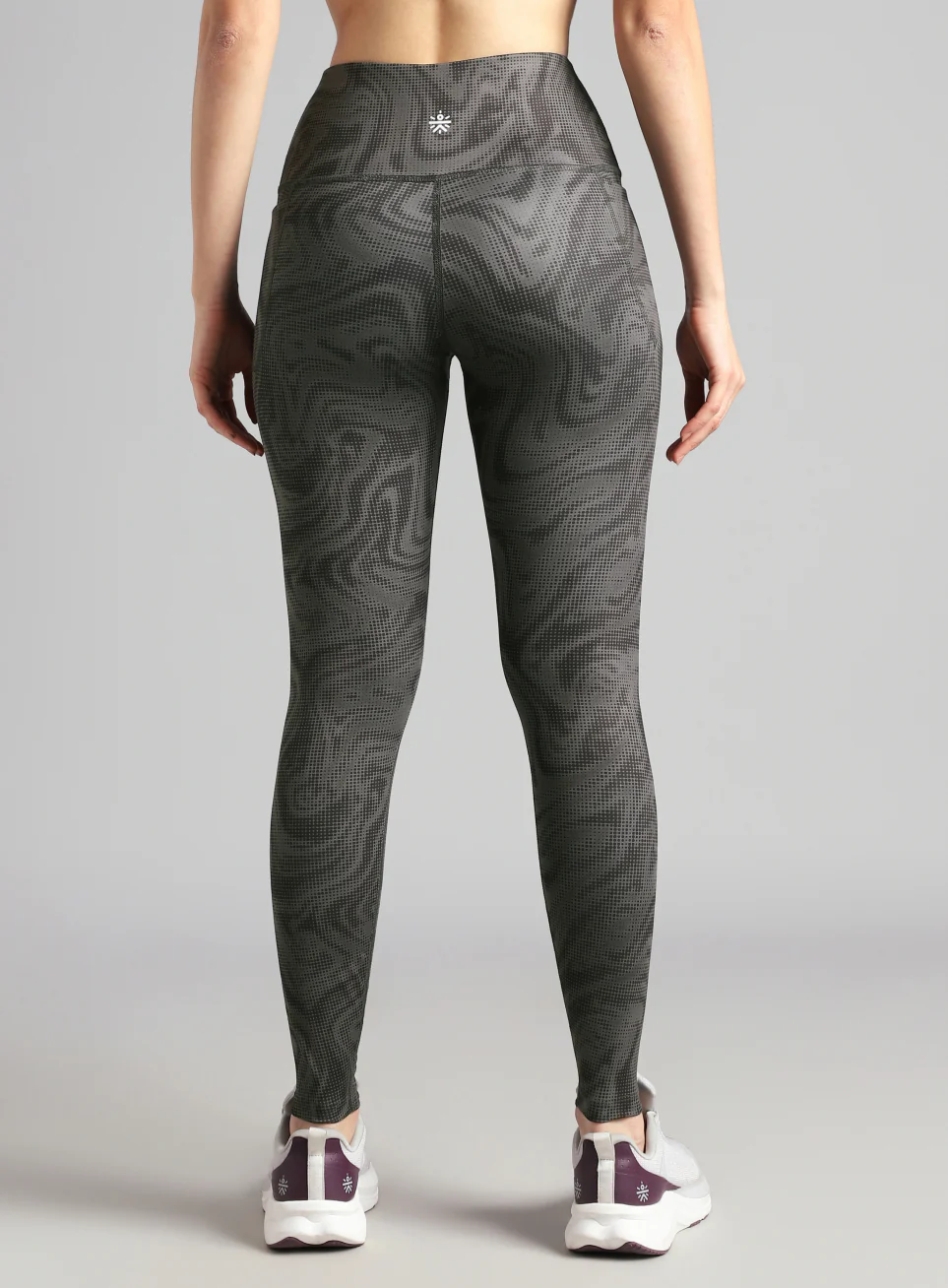 Women's Dark Grey Printed Train All Day COMFlex Tights - Image 6