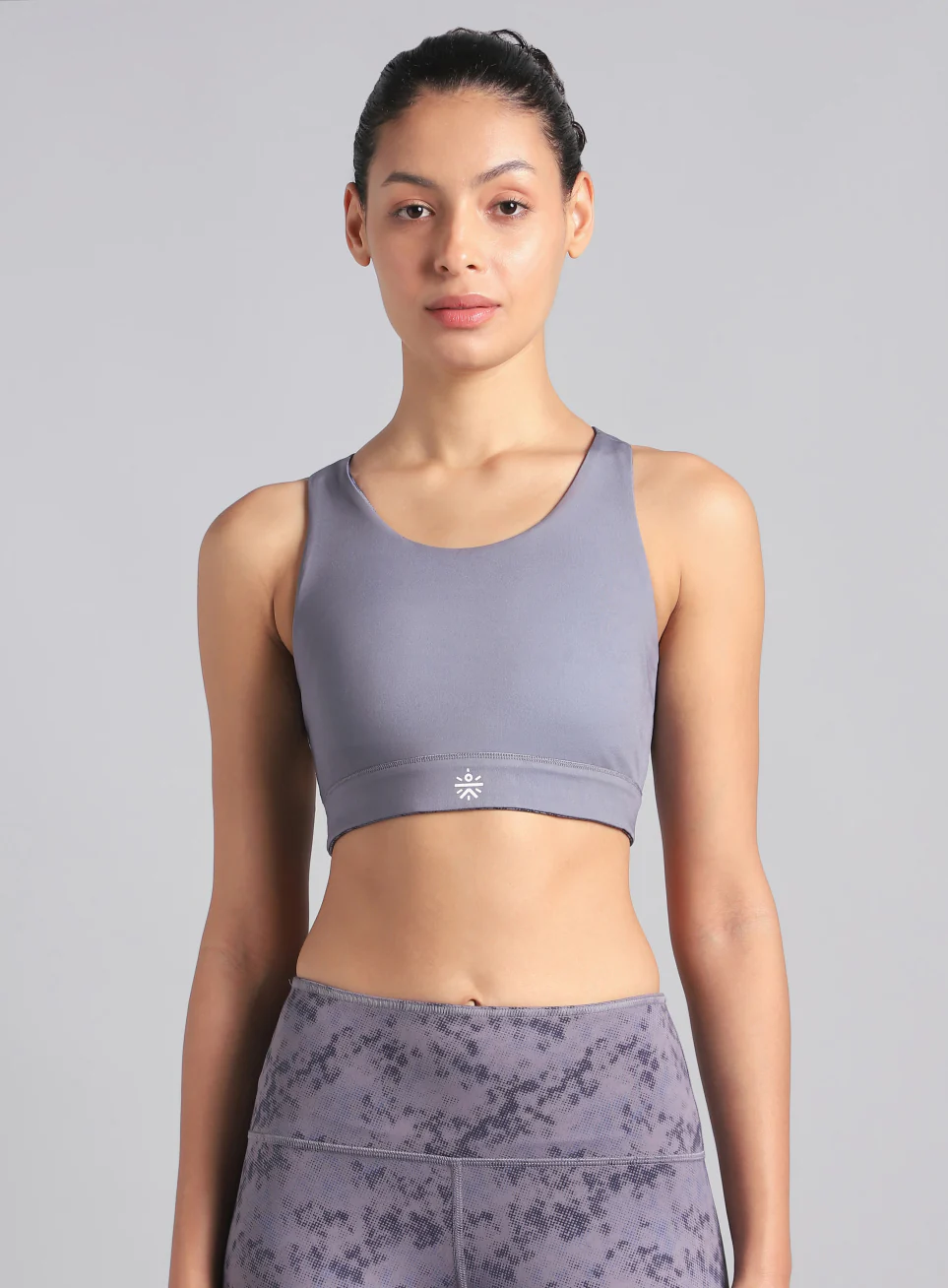 Women's Dark Grey Reversible Yoga High Support Bra - Image 2