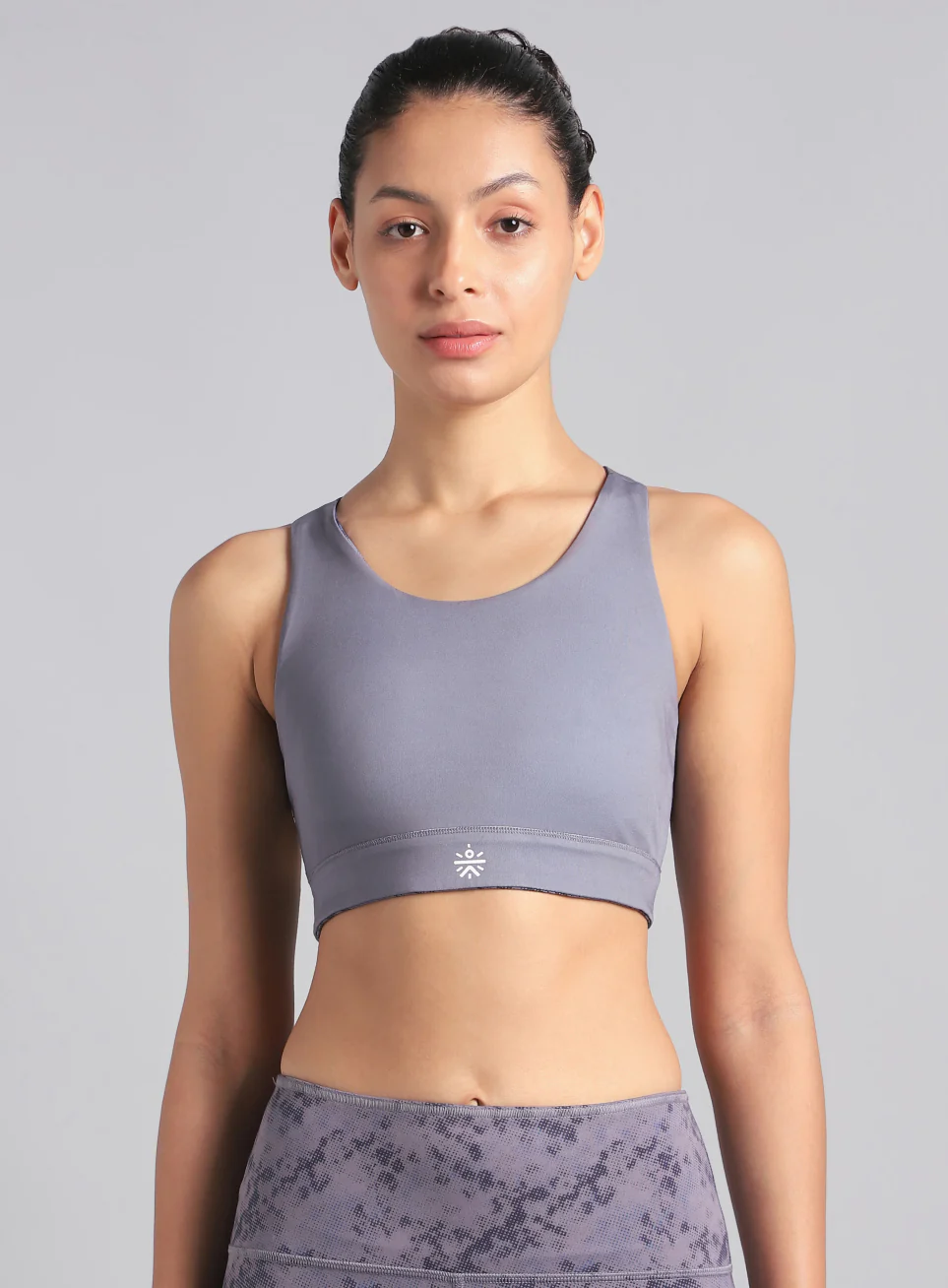 Women's Dark Grey Reversible Yoga High Support Bra - Image 6