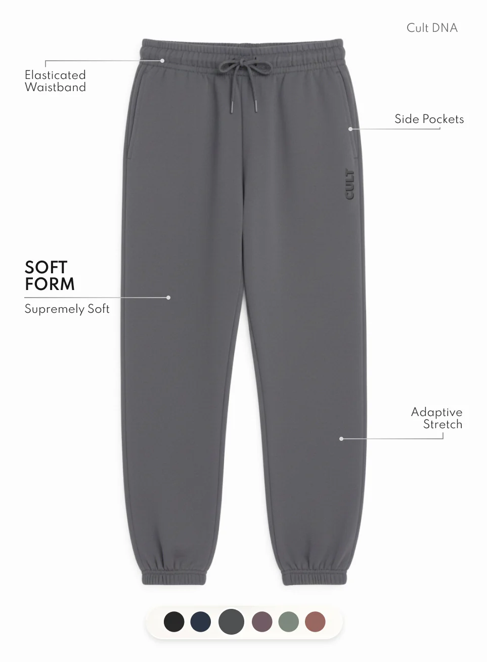 Women's Dark Grey Soft Form Classic Joggers - Image 4