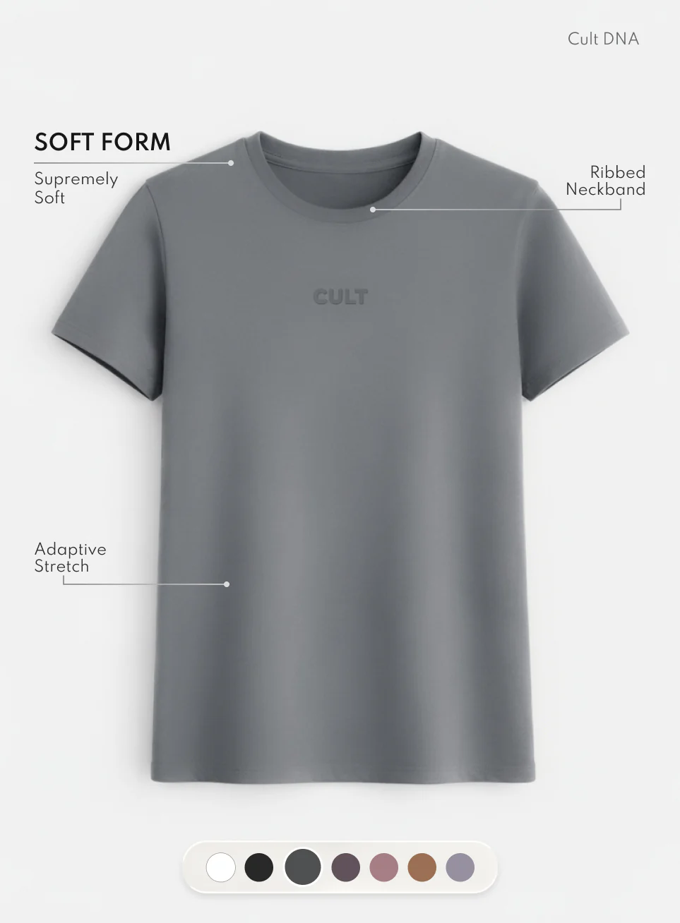 Women's Dark Grey Soft Form Classic T-shirt - Image 4