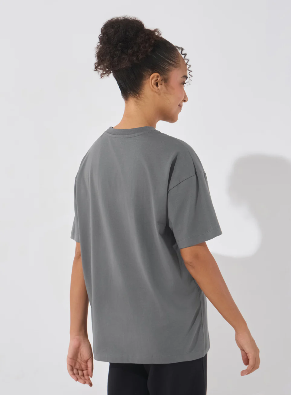Women's Dark Grey Soft Form Comfort Oversized T-shirt - Image 6