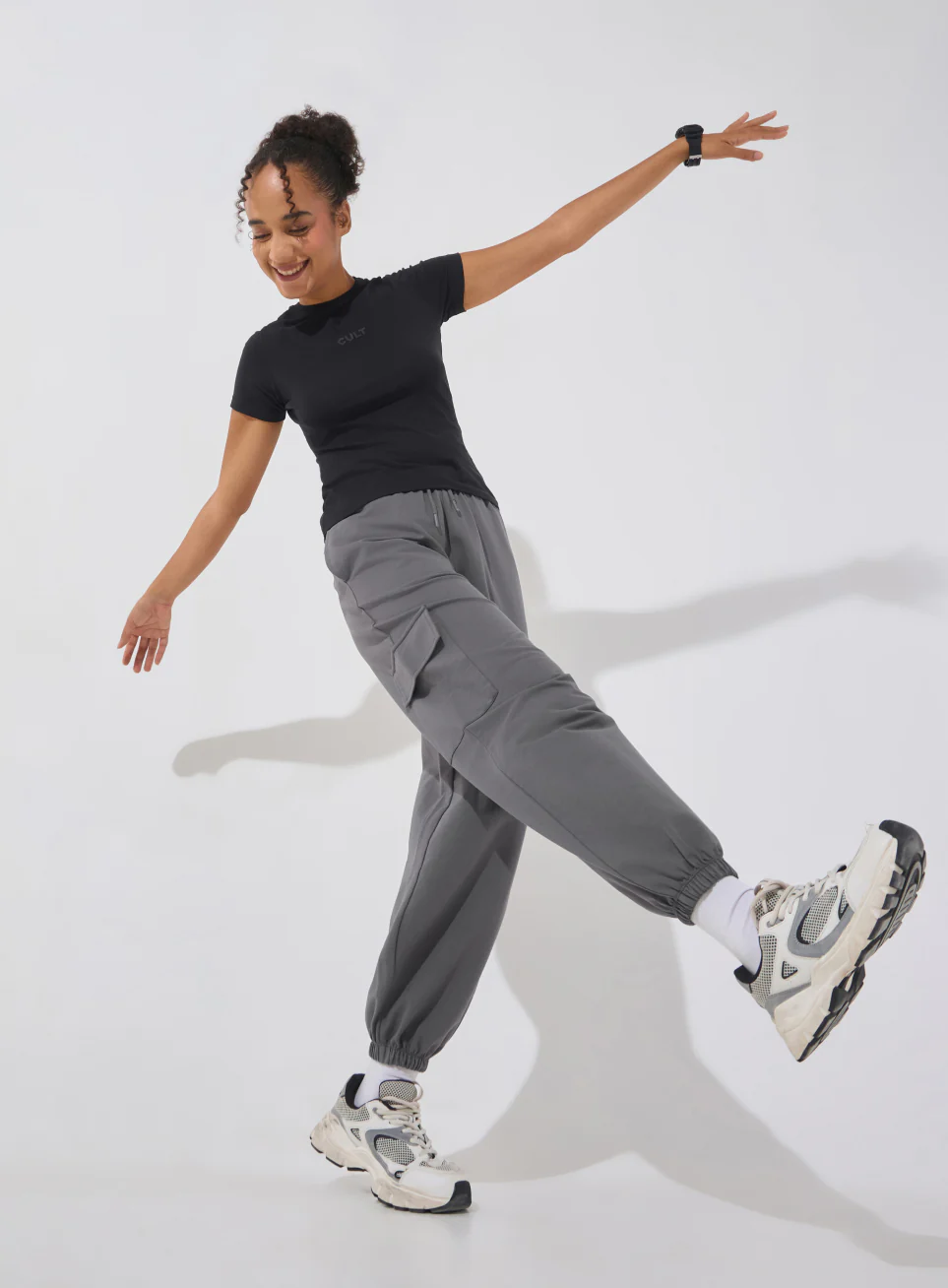 Women's Dark Grey Soft Form Loose Fit Joggers - Image 2