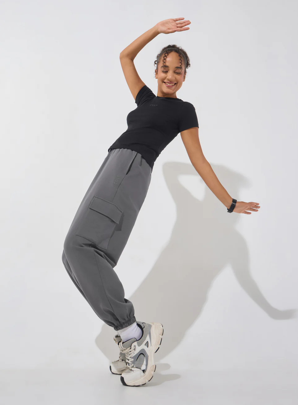 Women's Dark Grey Soft Form Loose Fit Joggers - Image 3