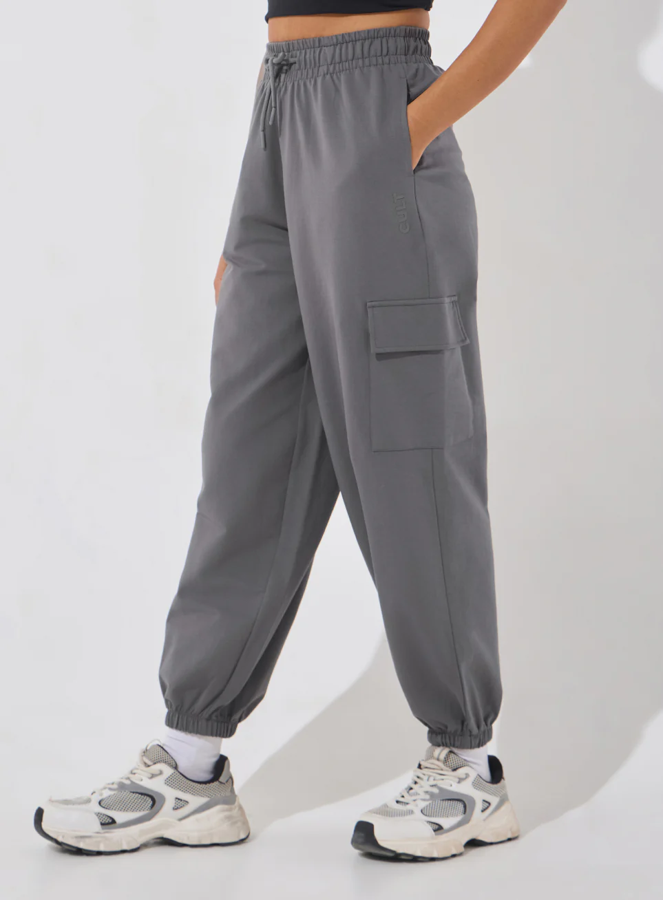Women's Dark Grey Soft Form Loose Fit Joggers - Image 5